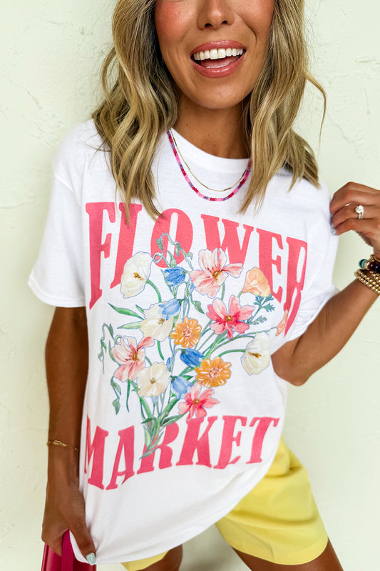 White Flower Market Graphic Tee