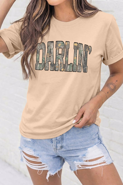 DARLIN Camo Letter Print Tee