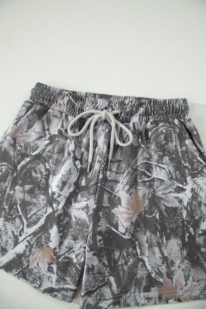 Maple Leaf Camo Tie Elastic Shorts