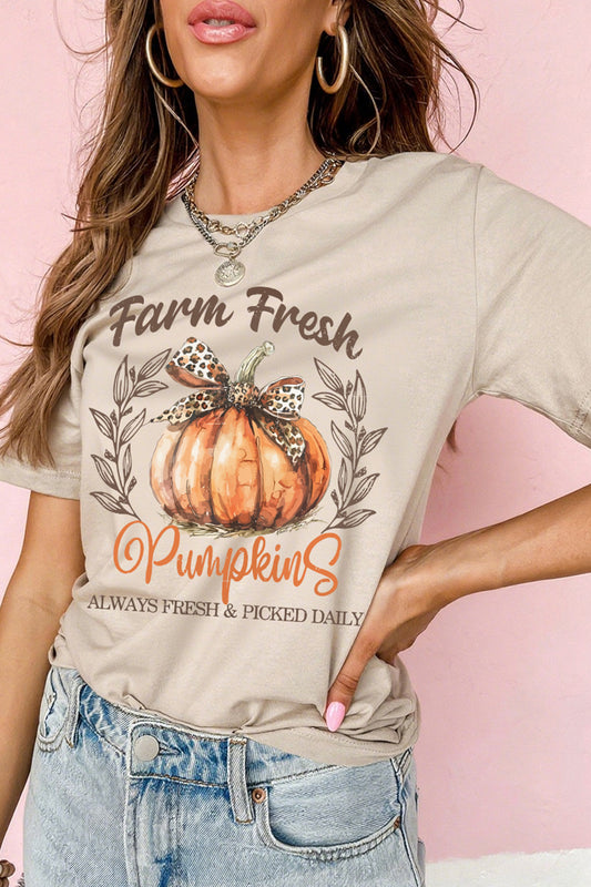 Khaki Farm Fresh Pumpkin Tee