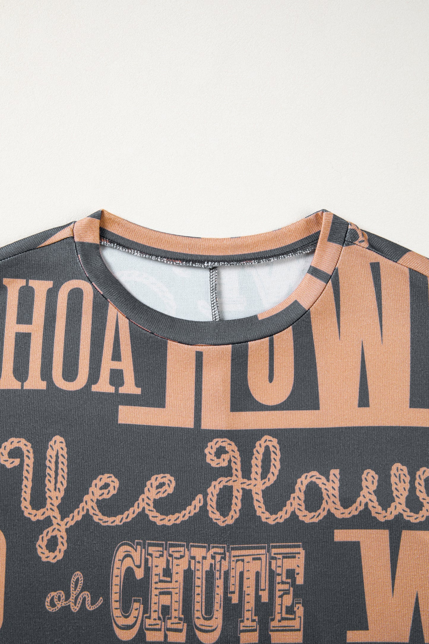 Dark Grey Western Letter Tee