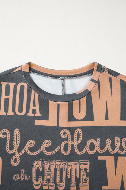 Dark Grey Western Letter Tee