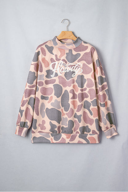 Camo Print Howdy Pullover