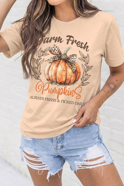 Khaki Farm Fresh Pumpkin Tee