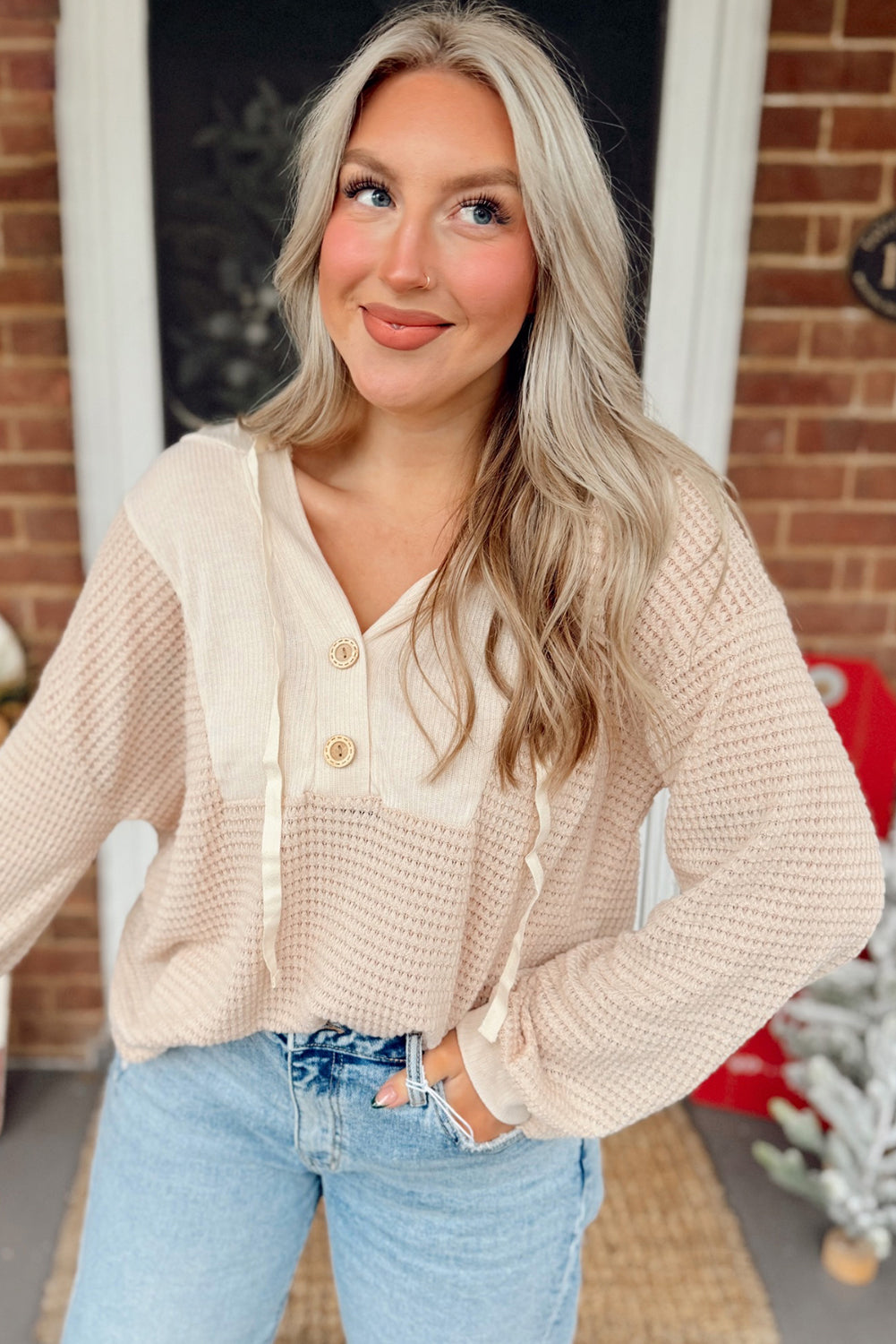 Drop Shoulder Hooded Long Sleeve Top — More Colors