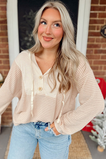 Drop Shoulder Hooded Long Sleeve Top — More Colors