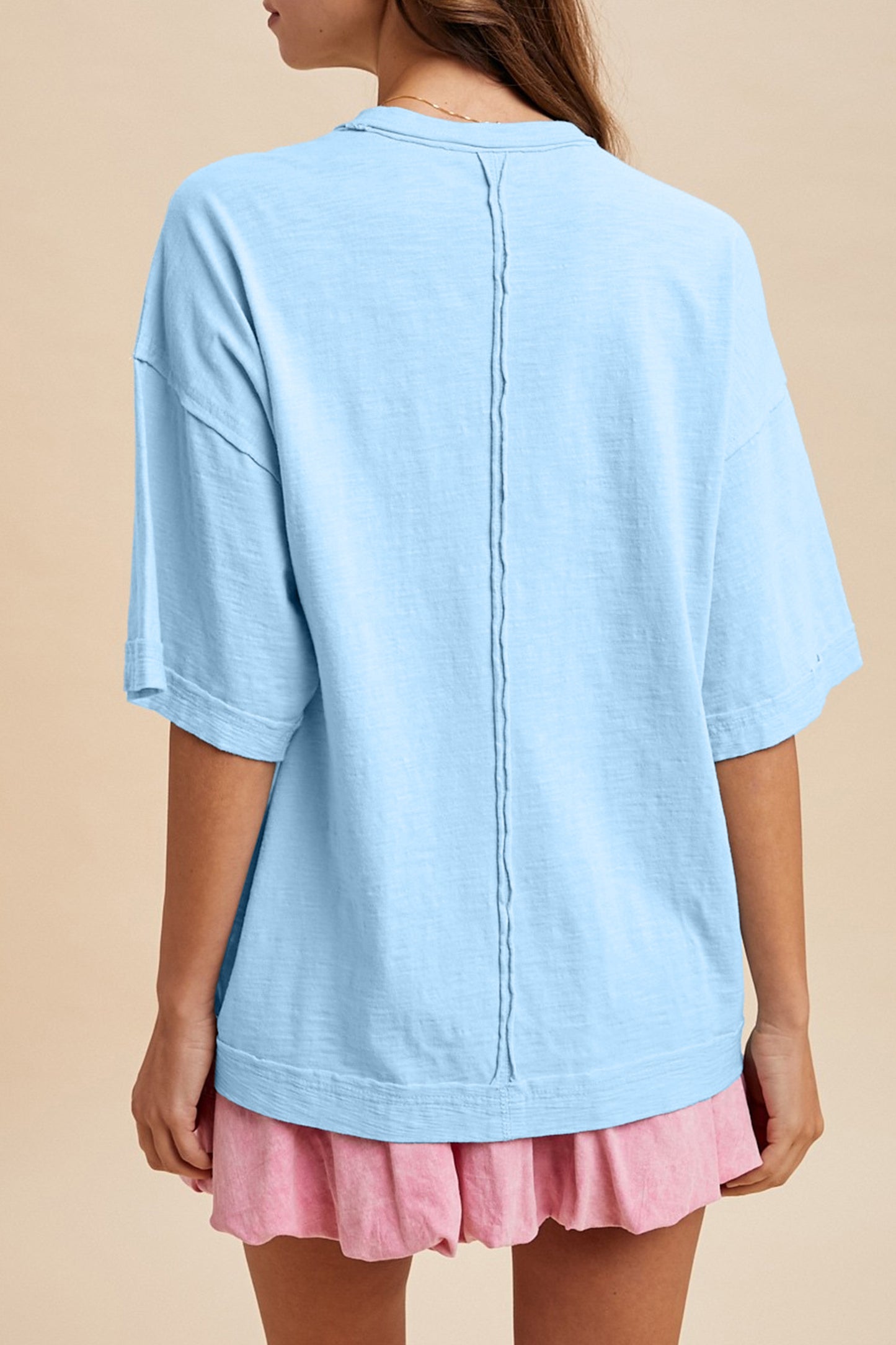 Mist Blue Western Mallard Oversized Tee