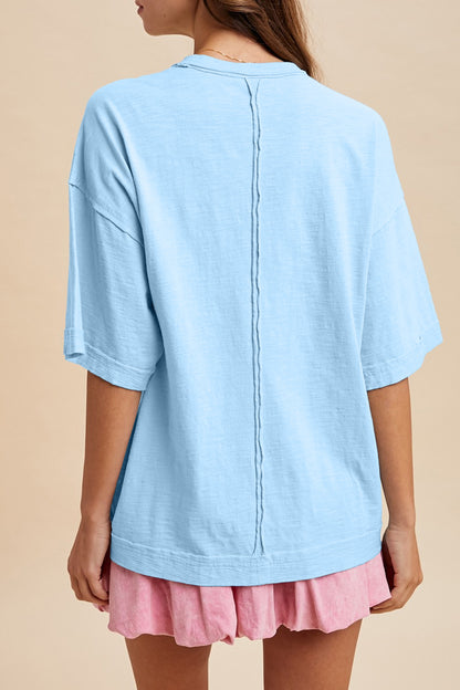 Mist Blue Western Mallard Oversized Tee