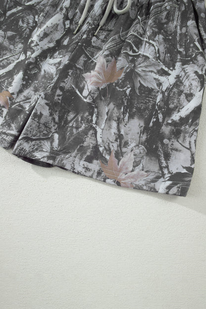Maple Leaf Camo Tie Elastic Shorts