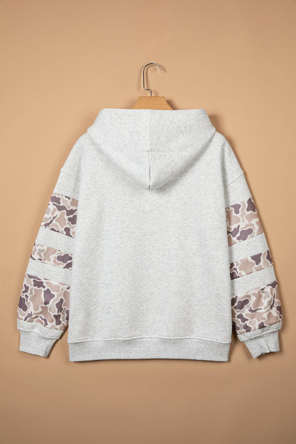 Light Grey Patchwork Camo Hoodie