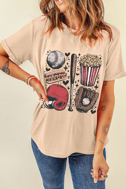 Khaki Retro Baseball Game Day Tee