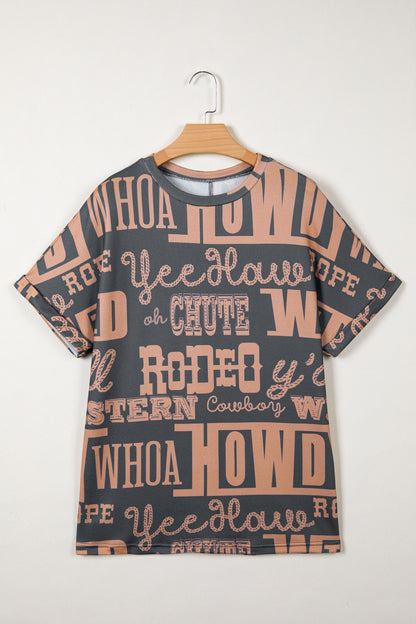 Dark Grey Western Letter Tee