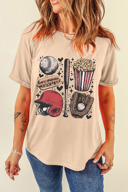Khaki Retro Baseball Game Day Tee