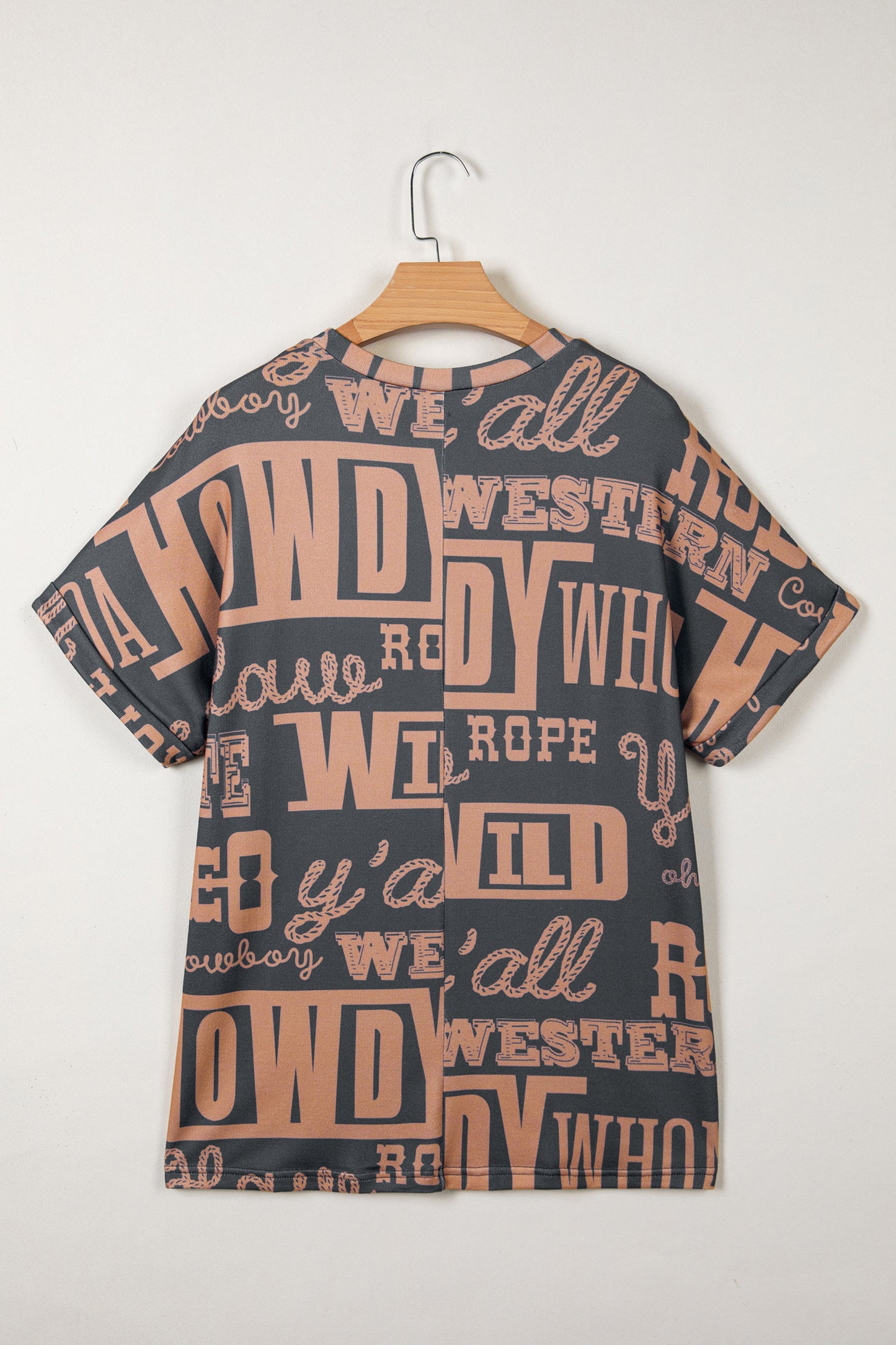 Dark Grey Western Letter Tee