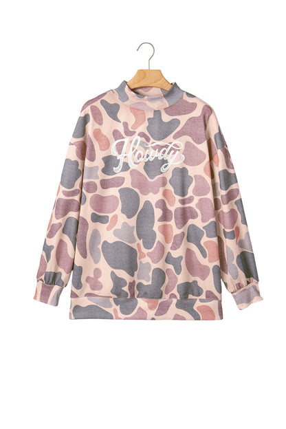 Camo Print Howdy Pullover
