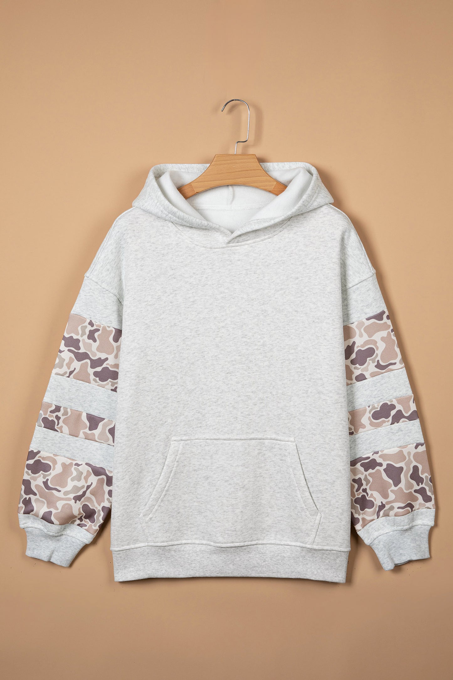 Light Grey Patchwork Camo Hoodie