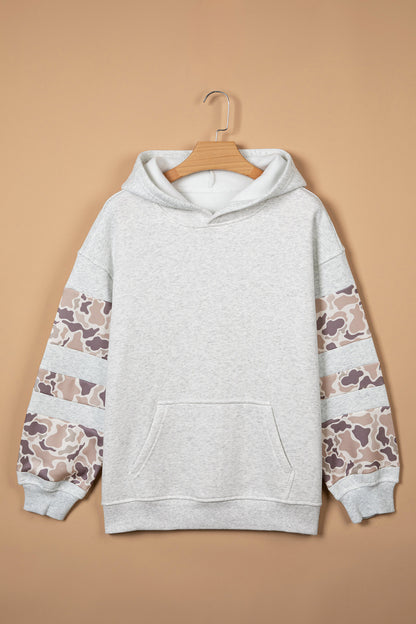 Light Grey Patchwork Camo Hoodie