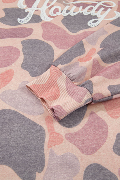 Camo Print Howdy Pullover