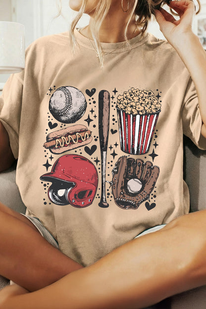 Khaki Retro Baseball Game Day Tee