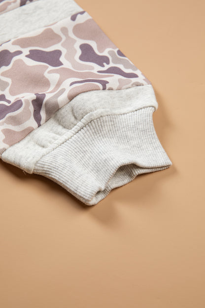 Light Grey Patchwork Camo Hoodie