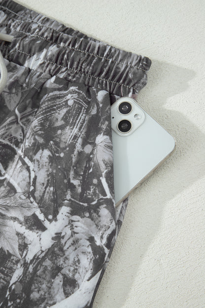 Maple Leaf Camo Tie Elastic Shorts