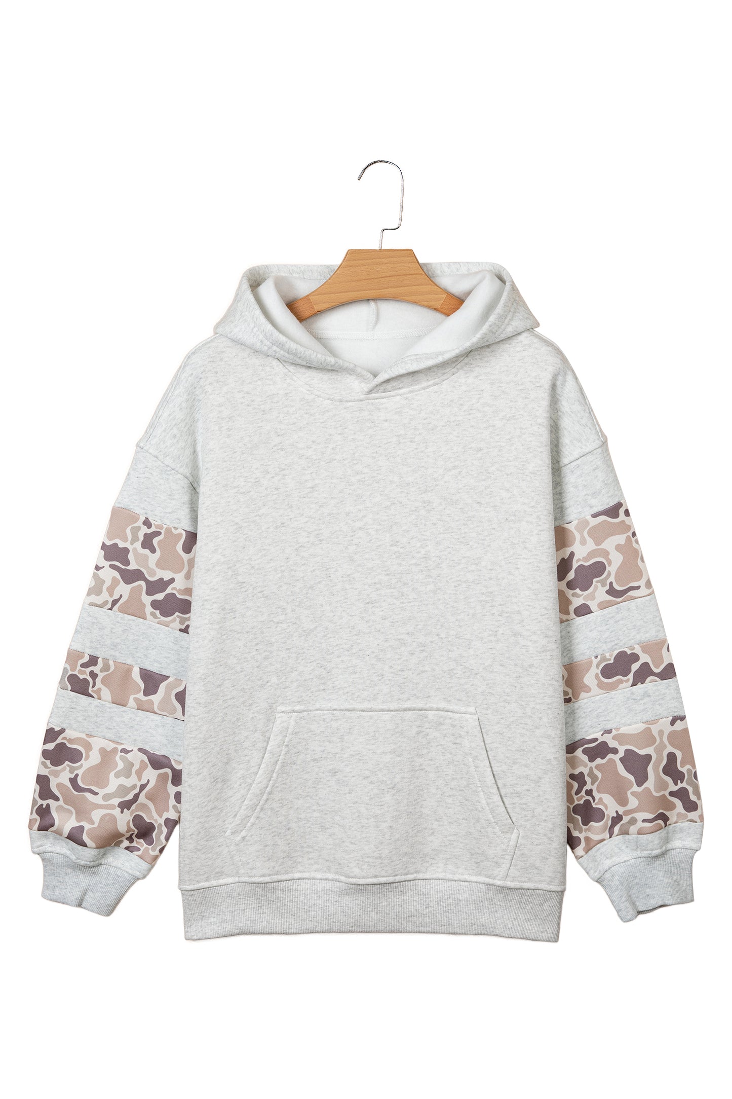 Light Grey Patchwork Camo Hoodie