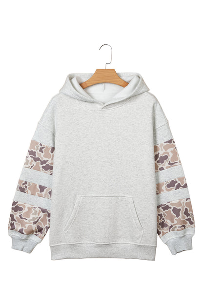 Light Grey Patchwork Camo Hoodie