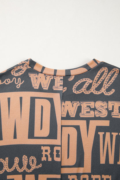 Dark Grey Western Letter Tee