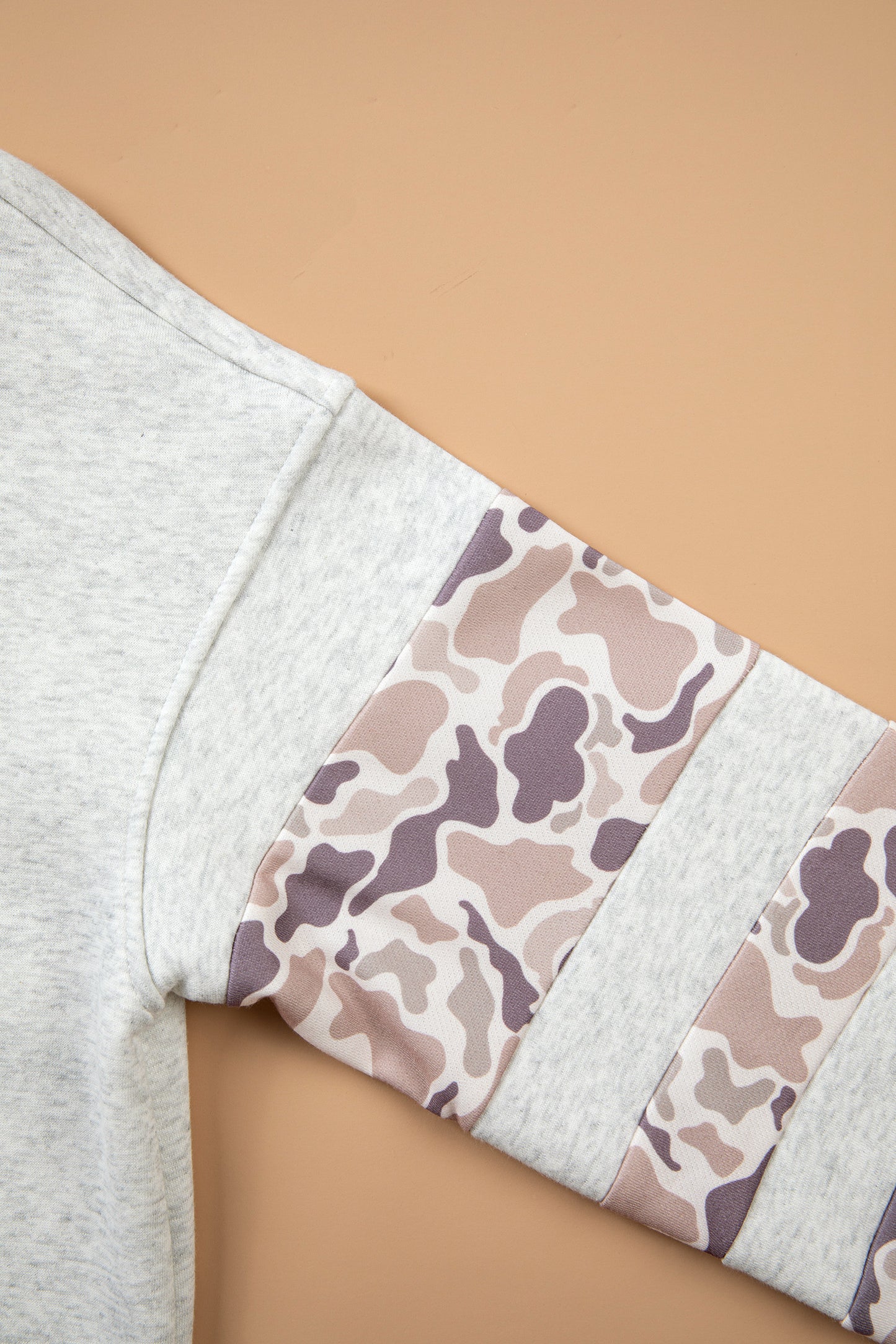 Light Grey Patchwork Camo Hoodie