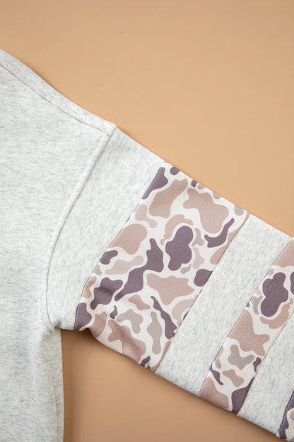 Light Grey Patchwork Camo Hoodie
