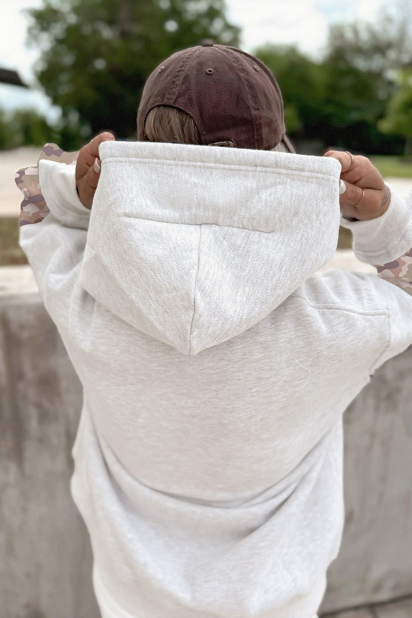 Light Grey Patchwork Camo Hoodie