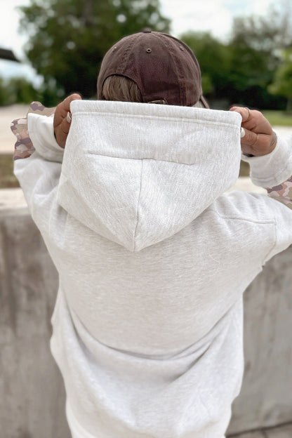 Light Grey Patchwork Camo Hoodie
