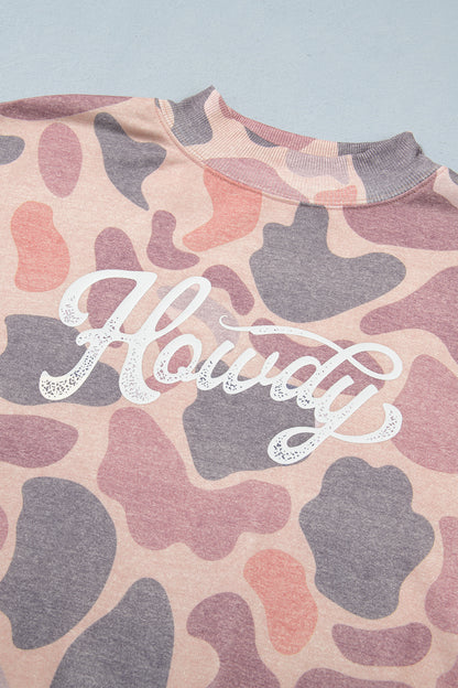 Camo Print Howdy Pullover