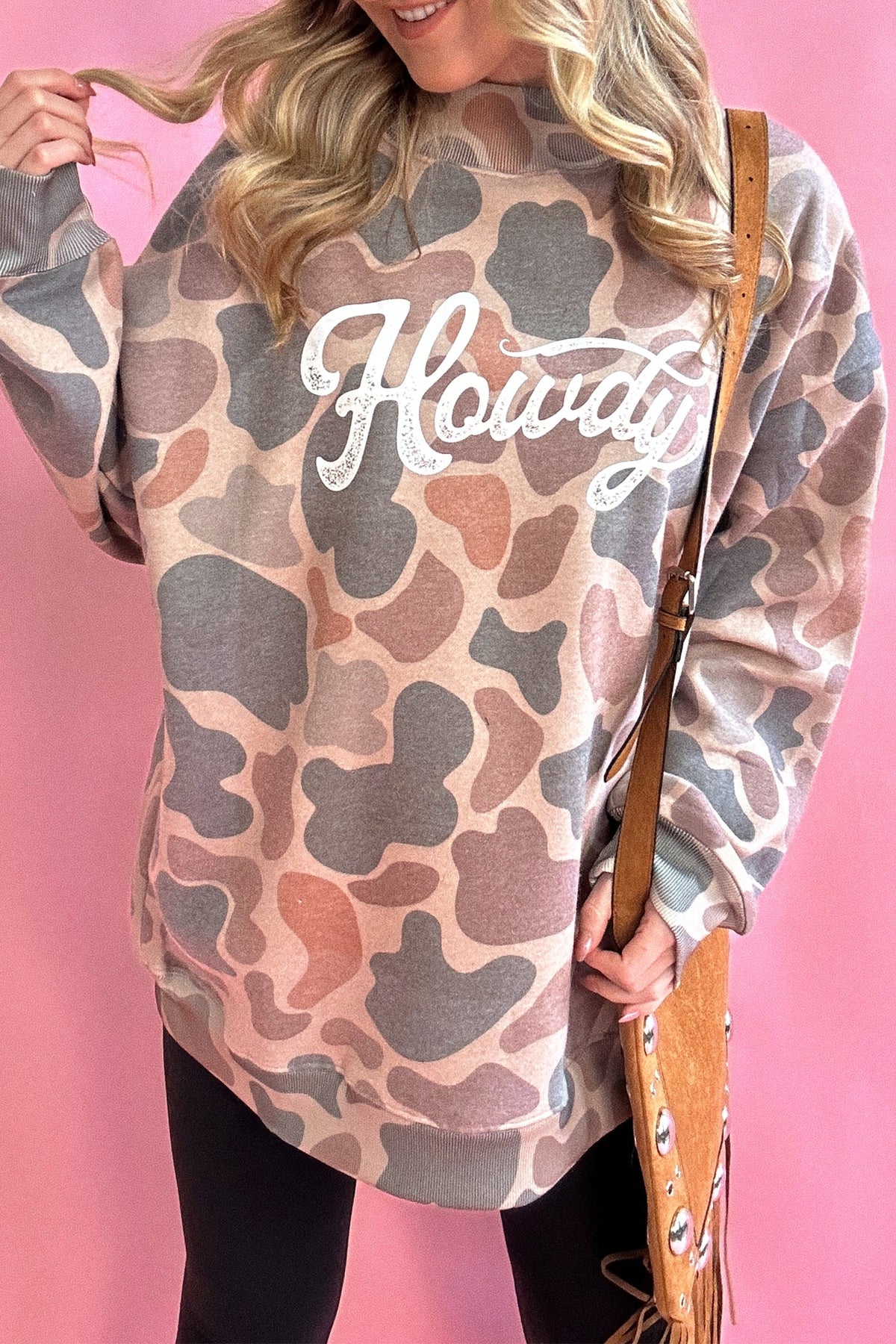 Camo Print Howdy Pullover