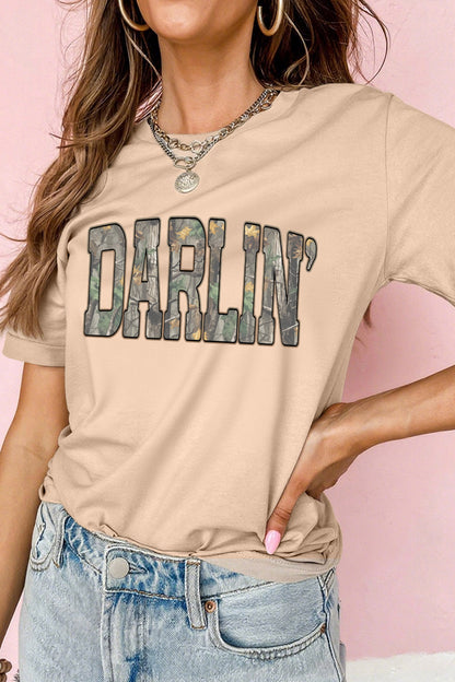 DARLIN Camo Letter Print Tee