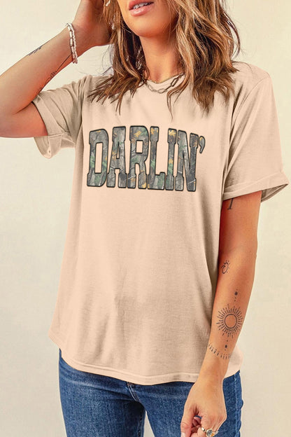 DARLIN Camo Letter Print Tee