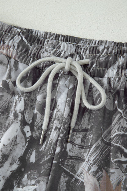 Maple Leaf Camo Tie Elastic Shorts